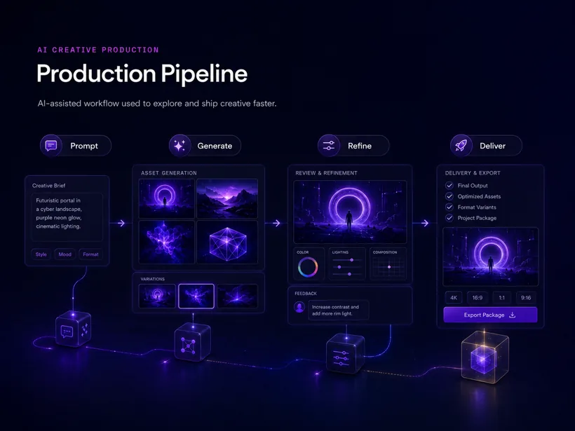 Production Pipeline — AI-assisted creative production workflow